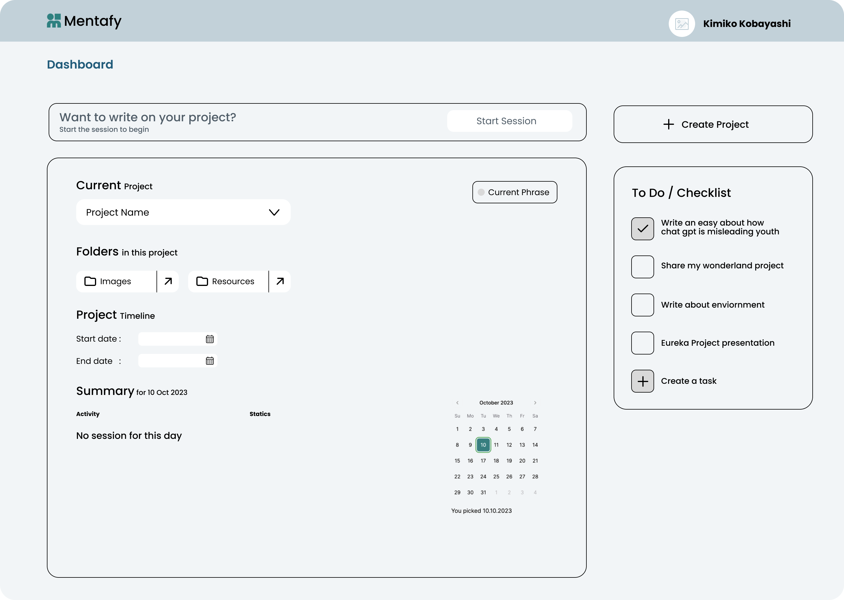 V1 dashboard structure